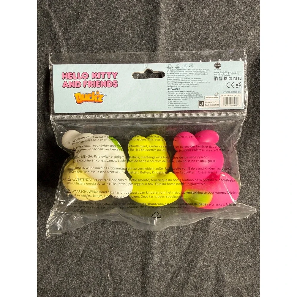 Hello Kitty and Friends Duckz 3-Pack Sanrio Rubber Ducks Set of 6 Exclusive